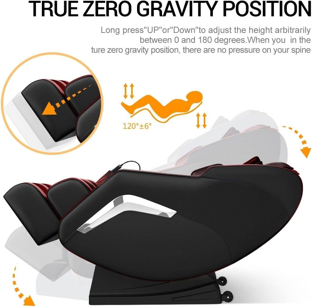 Full Body Massage Chair，Zero Gravity Recliner with Heating Functionand and Remote Control Bluetooth