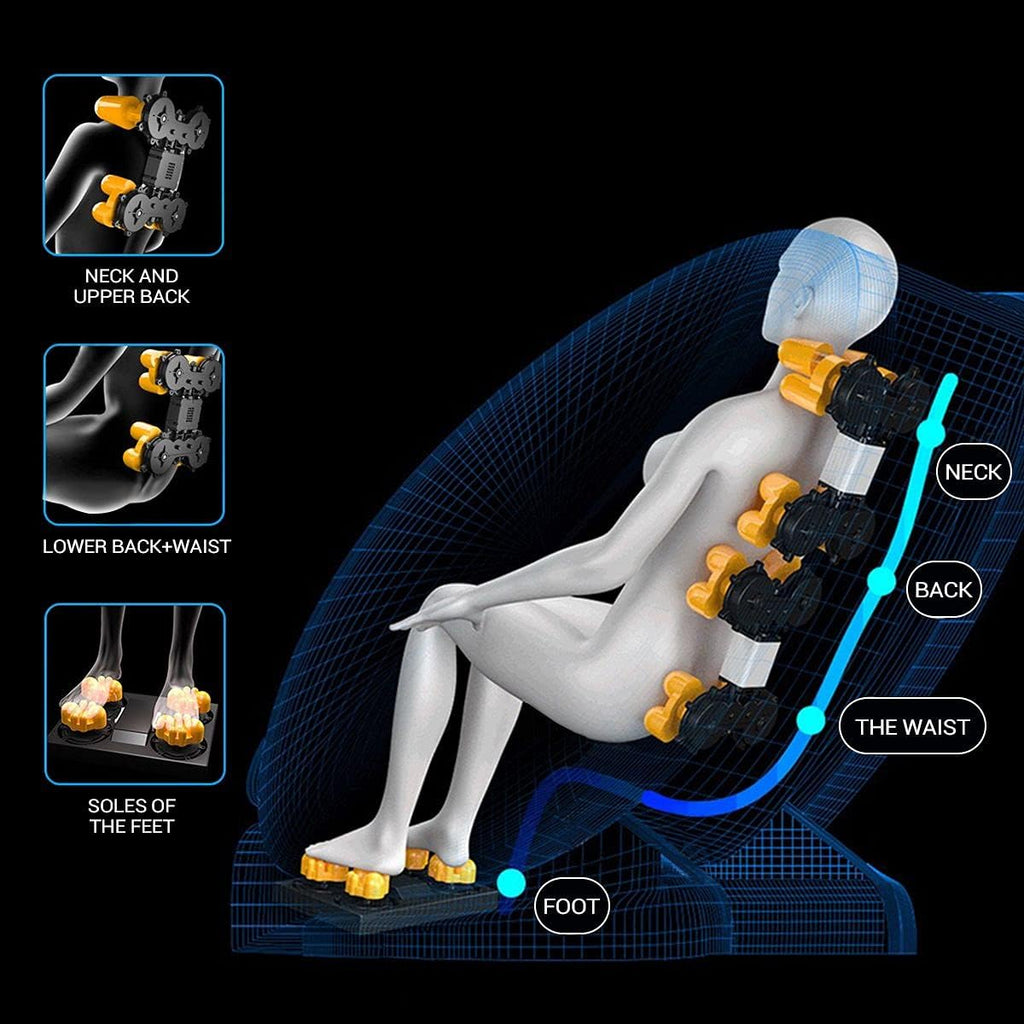 Full Body Massage Chair，Zero Gravity Recliner with Heating Functionand and Remote Control Bluetooth