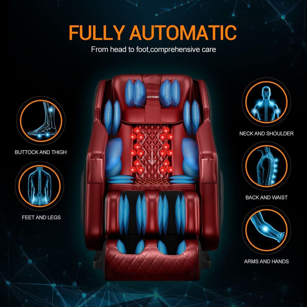 Full Body Massage Chair，Zero Gravity Recliner with Heating Functionand and Remote Control Bluetooth