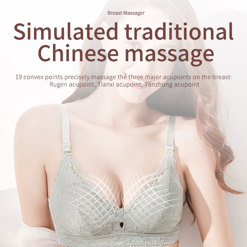 Breast Enhancement Instrument Red Light Massage Therapy Chest Massage Pad Hot Compress Wireless Vibration Massage